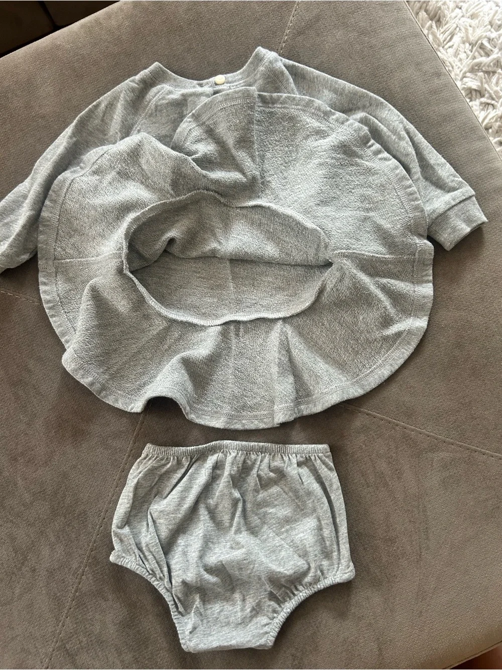 Ralph Lauren Grey Polo Bear Knit Dress & Bloomers Size 9 months